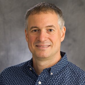 Head shot of Liviu Mirica on a grey background.